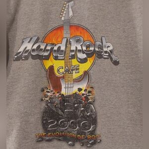 Hard Rock Cafe Hollywood Gray Tee with Orange and Black Graphic